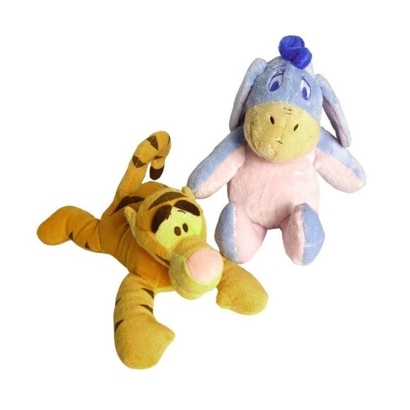 Disney Baby Tigger & Eeyore Plush Baby Toys Set Rattles and Crinkle Ears Tail - Picture 1 of 6